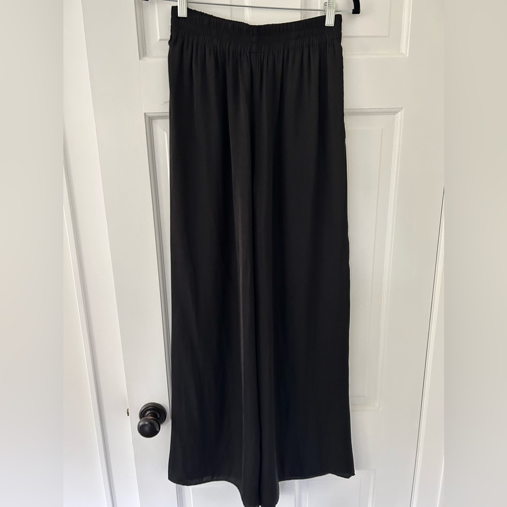 Zara Silk Black Wide Leg Pants Size M NWOT